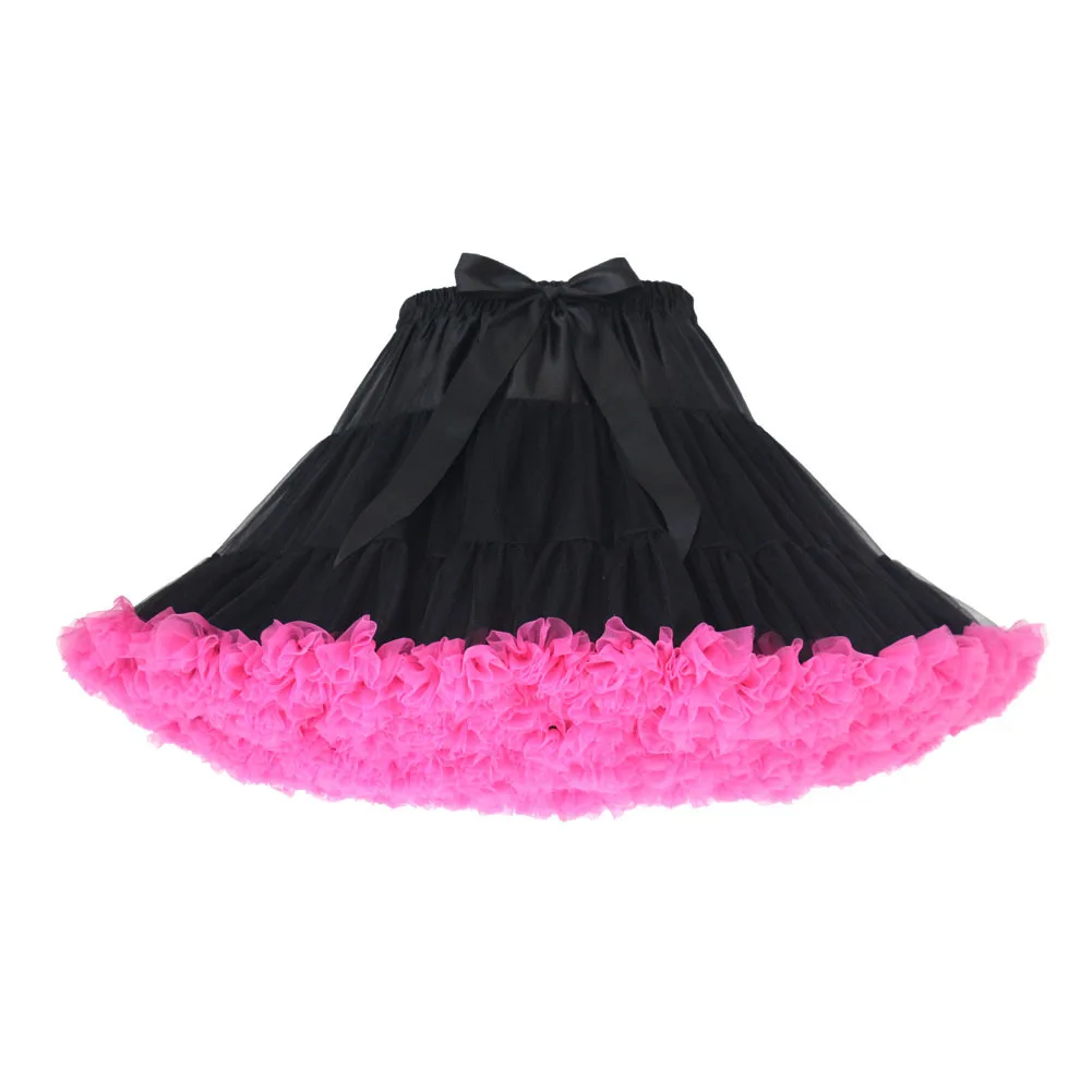 

Vintage Waistband Crinoline Petticoat Skirt Puffy TulleTutu Skirts Multi-Color Rockabilly Underskirts