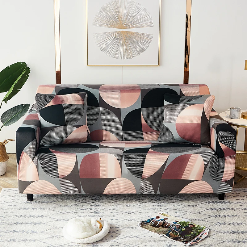 

1/2/3/4 Seat Geometric Stretch Sofa Cover For Living Room Sectional Couch Cover Elastic Armchair Slipcover Home Decor Funda Sofa