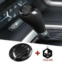 carbon fiber car gear knob cap gearshift shift lever head cover sticker interior accessories for chevrolet corvette c7 2014 2019