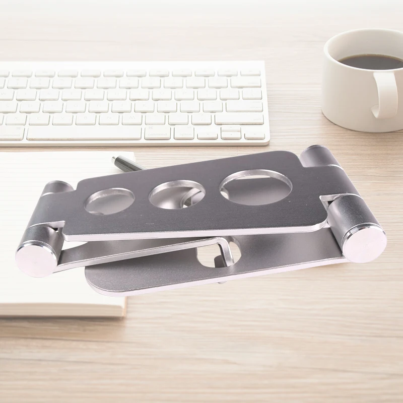 

Compact Design Dual-axis Folding Phone Holder Desk Aluminum Alloy Anticorrision Sturdy Tablet Stand Universal Smartphone Bracket