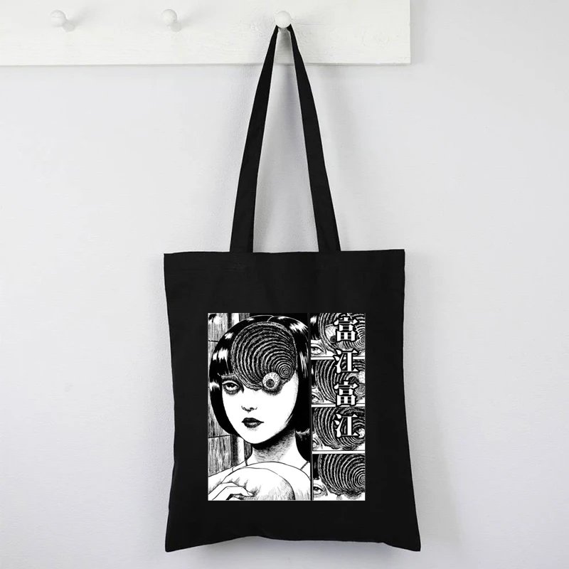 

Japanese Anime Women Bags Harajuku Gothic Canvas Bag Horror Cartoon Large Capacity Casual Fashion Shoulder Bag Eco Friendly Red