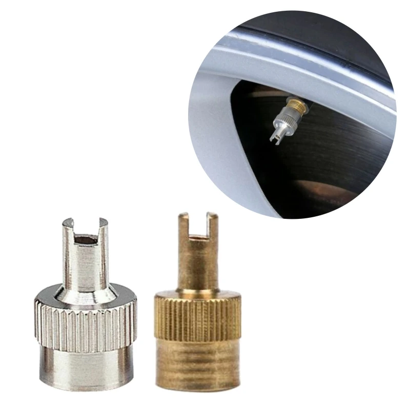 Copper Slotted Head Car Motorcycle Tire Valve Stem Caps With Core Remover Tool Metal Tyre Wheel Parts Accessories 4pcs - купить по