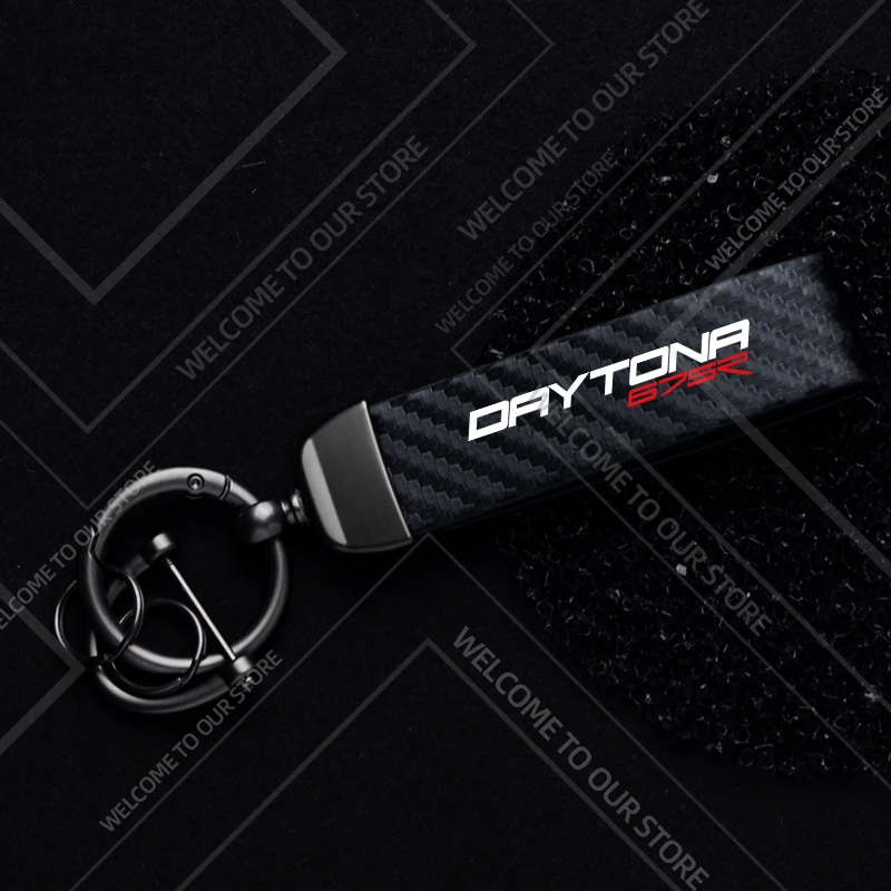 

1 шт. брелок для мотоцикла для Triumph Daytona 660 675 675R логотип виджет украшения металлический кожаный брелок из углеродного волокна аксессуары
