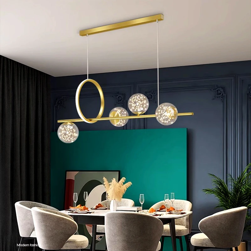 

Room Decor Led Art Chandelier Pendant Modern home living for dining Lamp Lighting room hanging indoor kitchen accessories silver