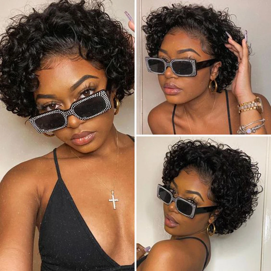 

Pixie Cut Bob Wig 8 inch Short Curly Lace Front Human Hair Wig for Women Hd Lace Front Brazilian Hair Wig Transparent Lace Wig