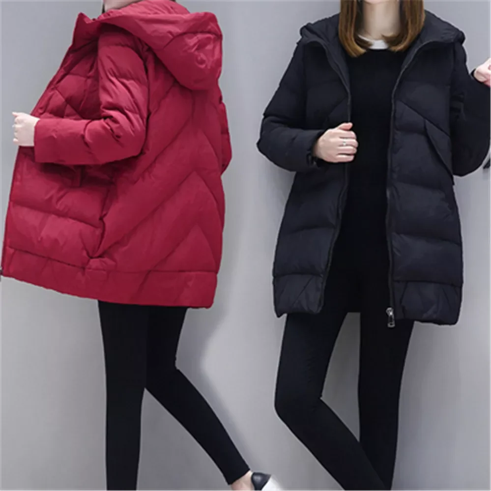 New2022 Fashion Long parkas winter Down Cotton Jacket Coat Lady Leisure style Jacket Pocket Hooded Warm Coats Winter jacket wome