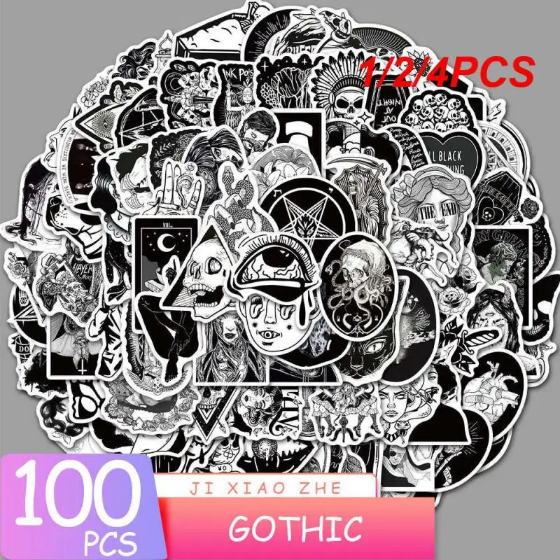

1/2/4PCS New 100 European And American Black And White Stickers Car Interior And Exterior Stickers Motorcycle Car Styling