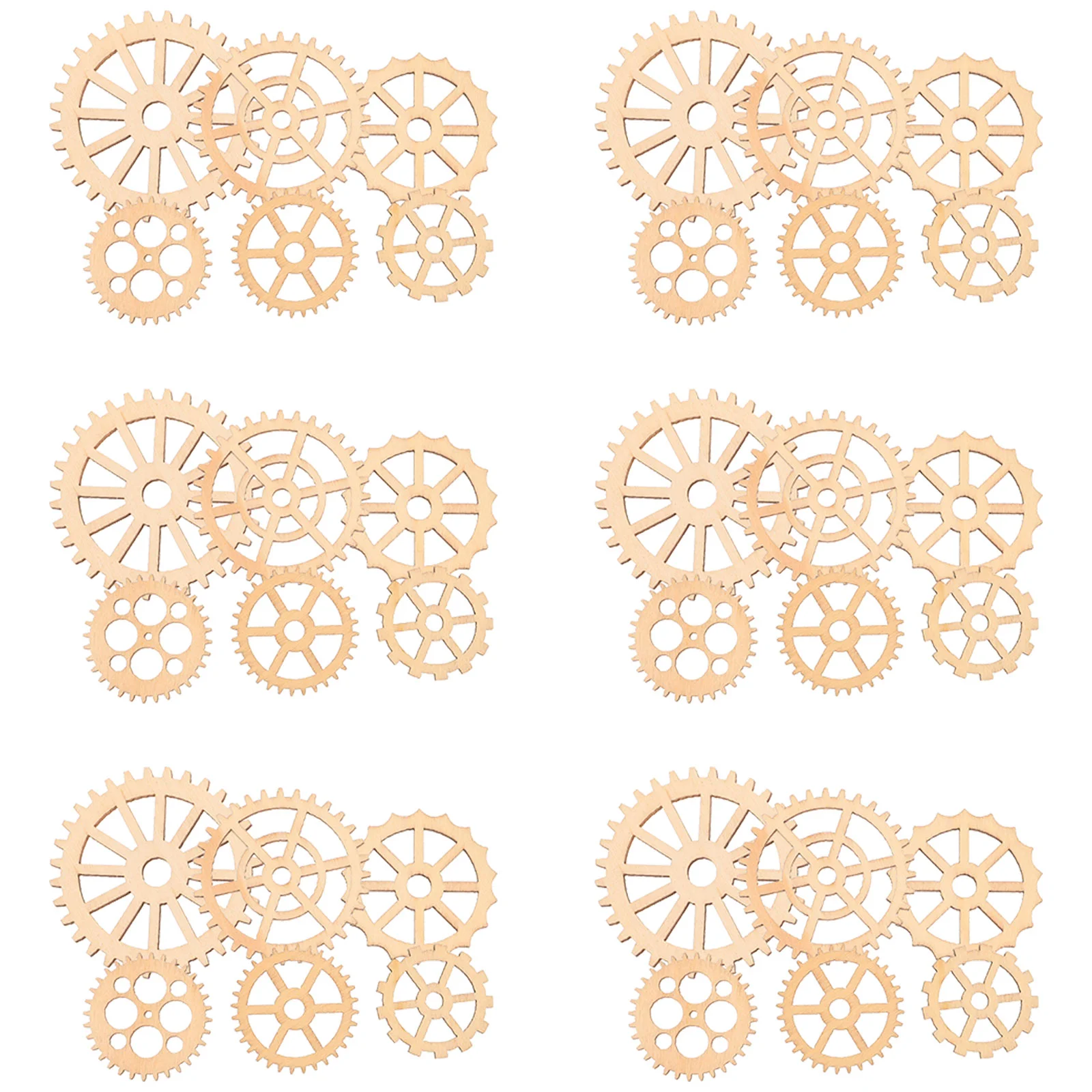 

50 Pcs Wooden Slices Hanging Gear Pendant Wall Jigsaw Puzzles Wheel Bamboo Office Jewelry