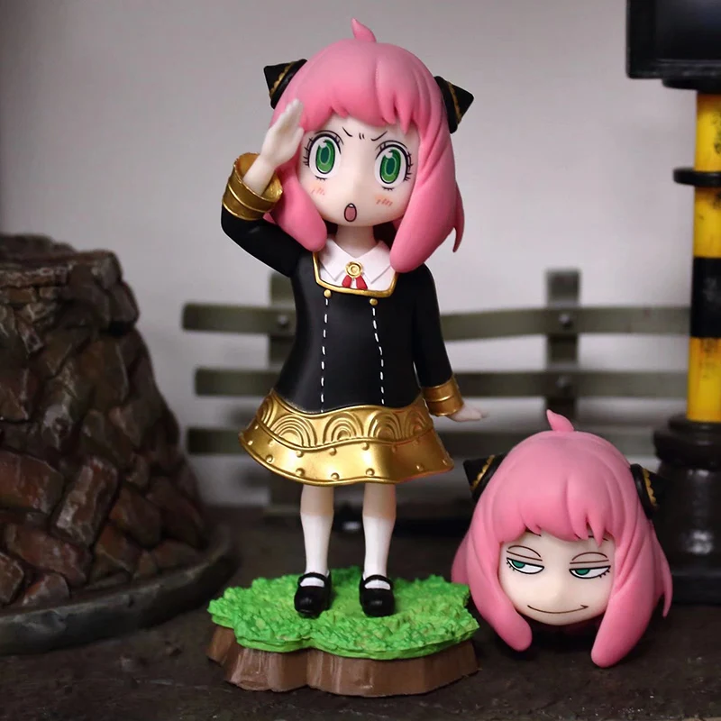

Anime Spy X Family Anya Forger Action Figure Kawaii Girl Figurines Funny Expression PVC Model Doll Collectable Statue Toys Decor