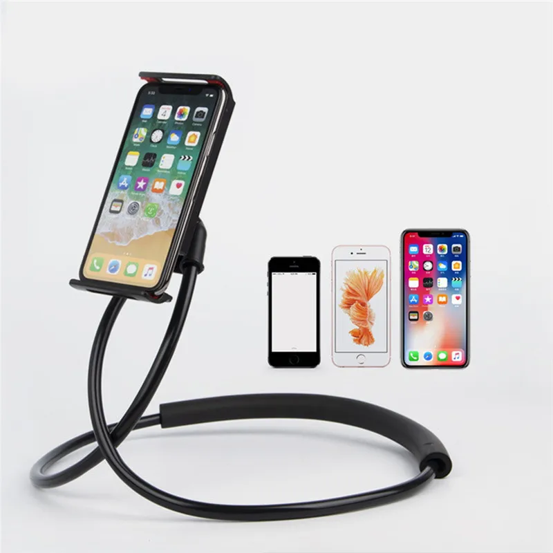 new flexible mobile phone holder hanging neck lazy necklace tablet holder stand for cellphone tablets for iphone huawei xiaomi free global shipping