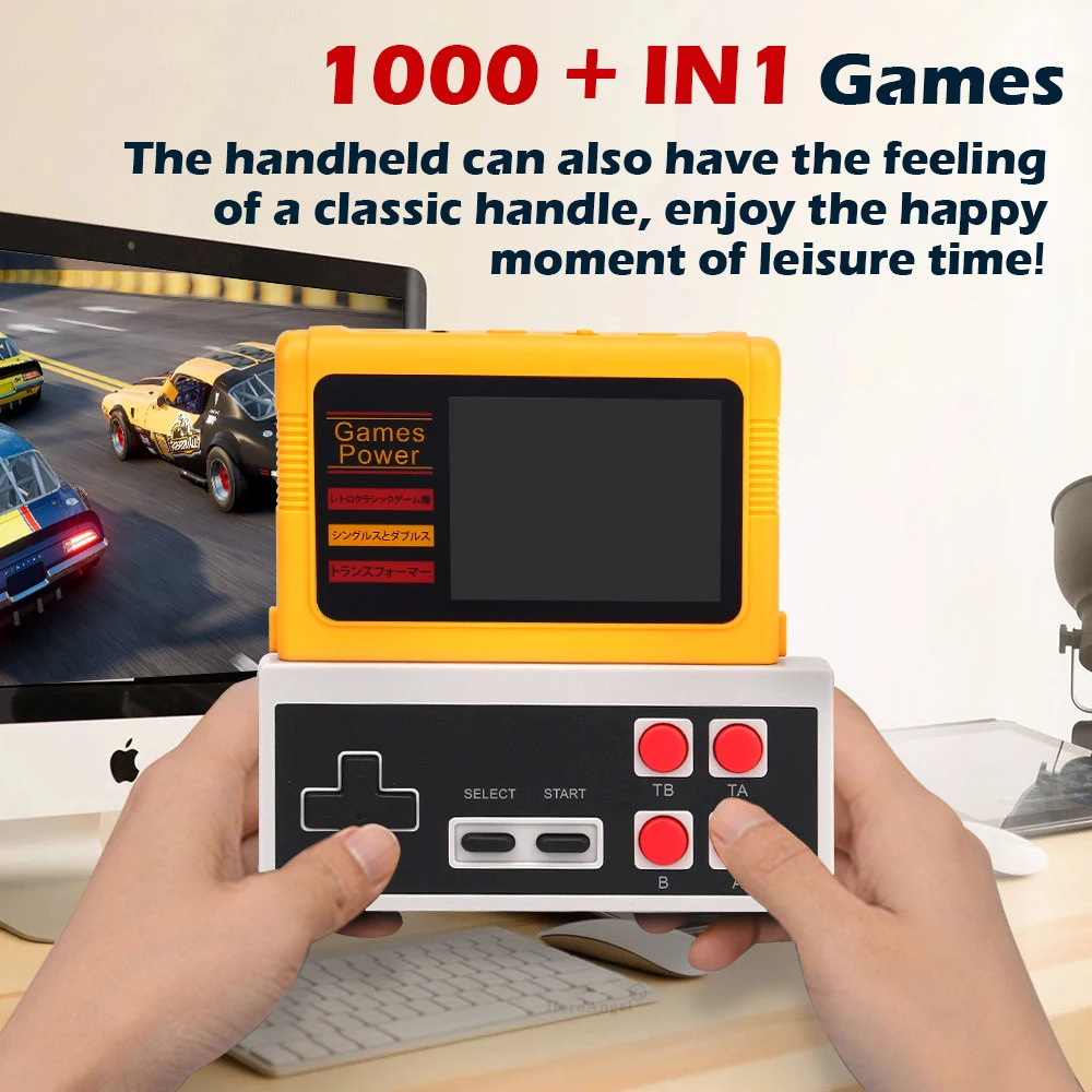 Портативная игровая мини-консоль K20 в стиле ретро 1000 игр двойной беспроводной
