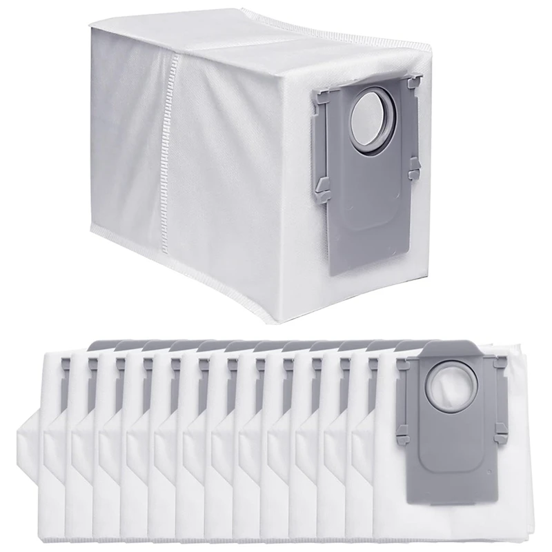 

14 Piece Dust Bags White & Gray Non-Woven Fabric For Roborock Q Revo Robot Vacuum Cleaner Large Capacity Disposable Bag