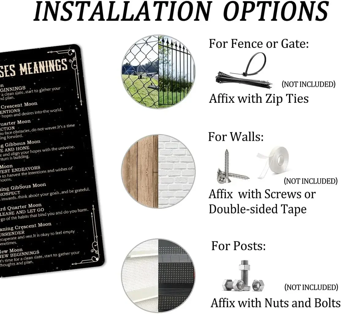 Ведьмовство Фаза Луны Табличка Металлическая Волшебная Вывеска Для Домашнего