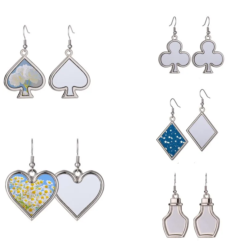

Sublimation Blank Metal Earrings Multiple Styles Customized Accessories for Europe America Middle East