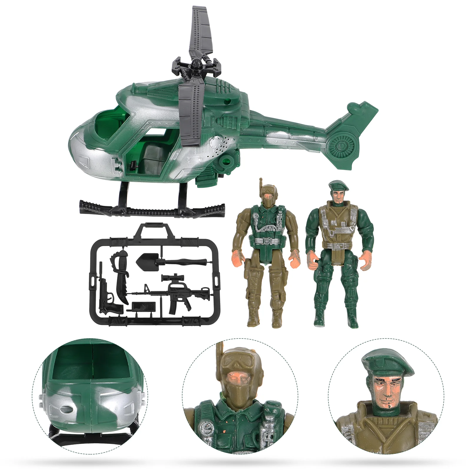 

1 Set Helicopter Soldiers Children Educational Plaything