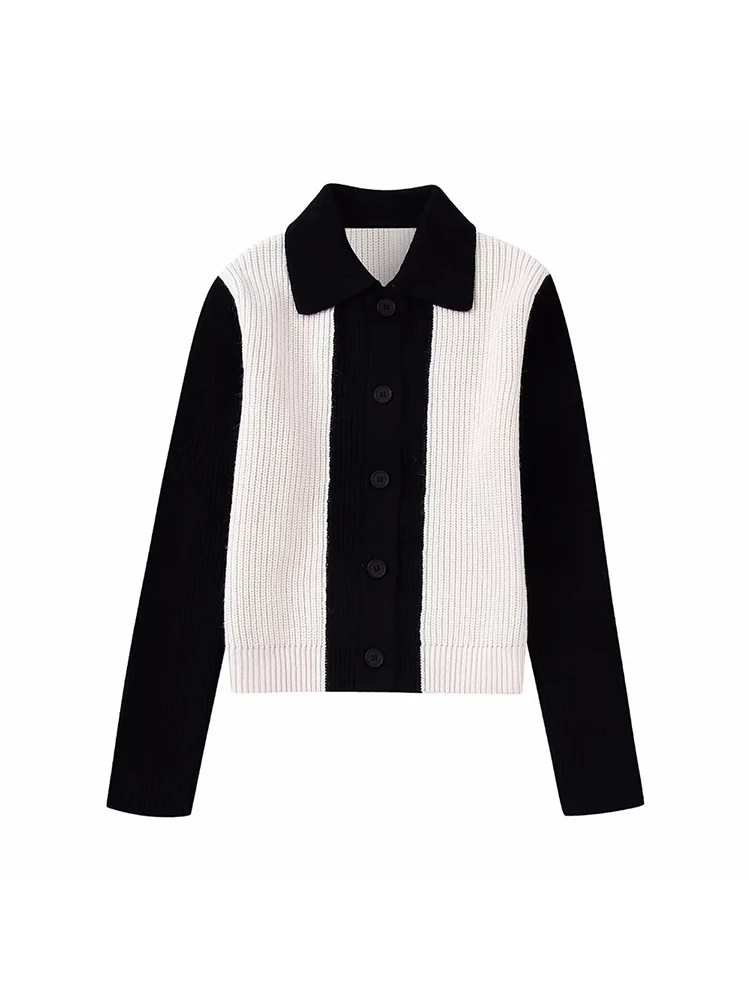 

Женское трикотажное пальто, повседневное однобортное Свободное пальто с лацканами и длинным рукавом, в винтажном стиле, осень 2022