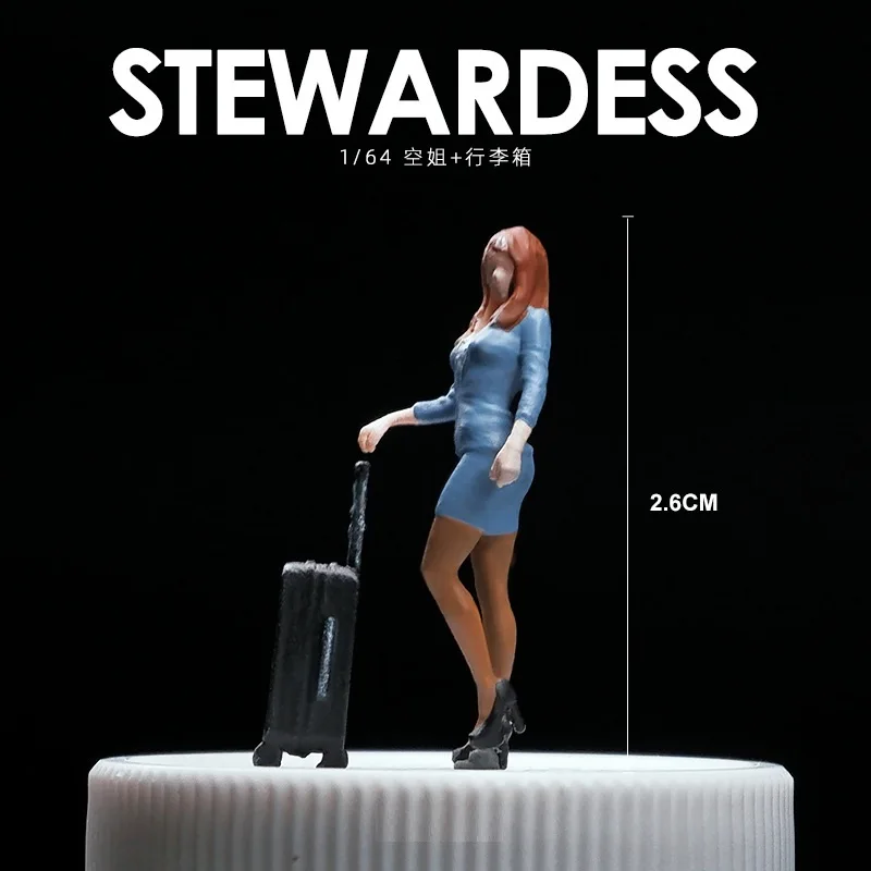

1: 64 Doll Handmade Airline stewardess Colored Figure for Diorama