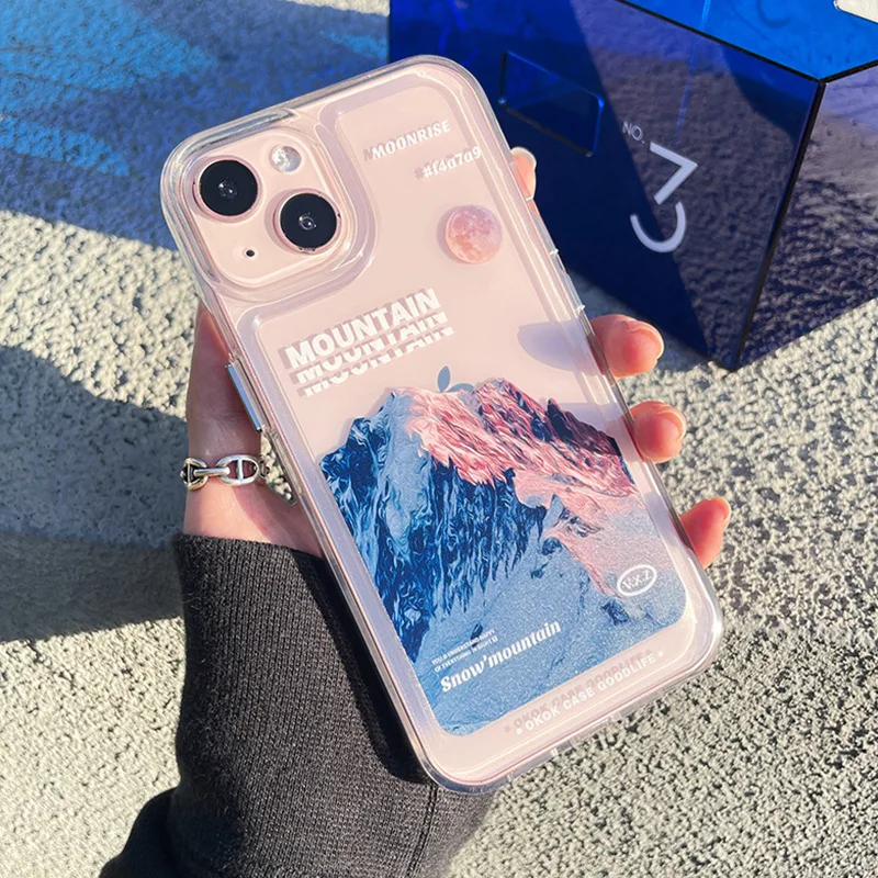 

Snow Mountain Landscape Clear Hard Case for IPhone 13 11 14 Pro Max 12 Mini X XR XS 7 8 6 Plus Lens Protective Shockproof Cover