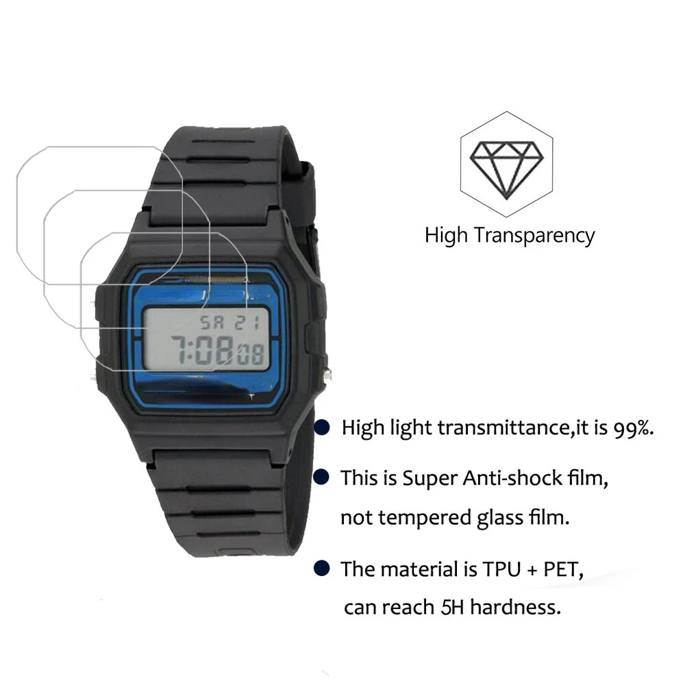 Противоударная пленка HD Nano для Casio F-105W A168/F105W A-168W защита экрана от царапин ПЭТ