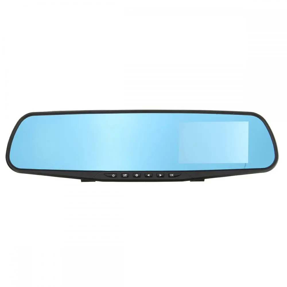 

1080P 120° HD Dual Lens Durable Car DVR Camera Monitor Dash Cam Recorder Reverse Mirror 500W Pixels Blue Screen