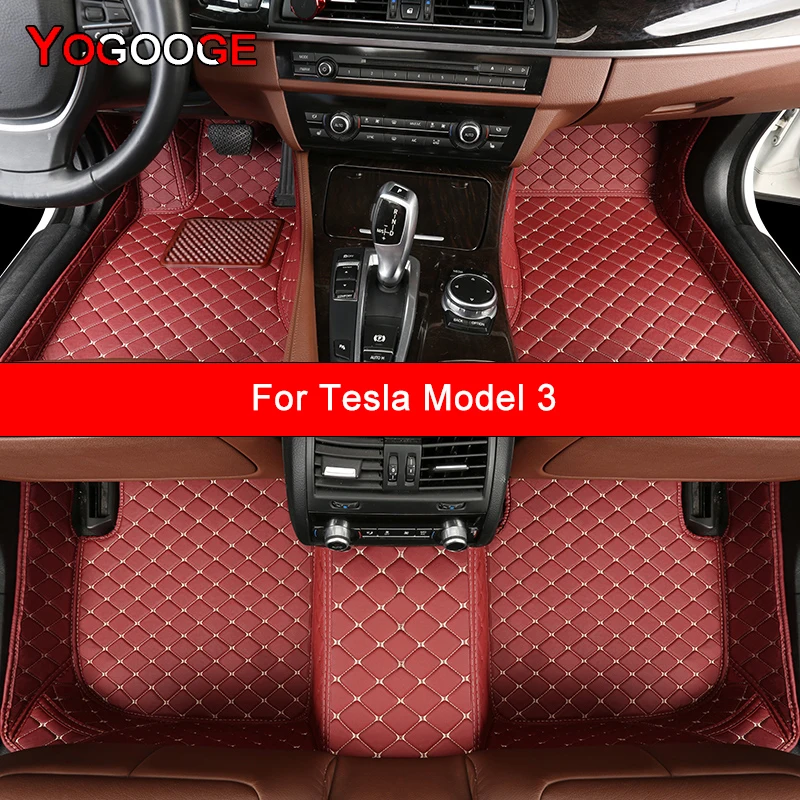 

Автомобильные коврики YOGOOGE под заказ для Tesla Model 3, автомобильные аксессуары, коврик для ног