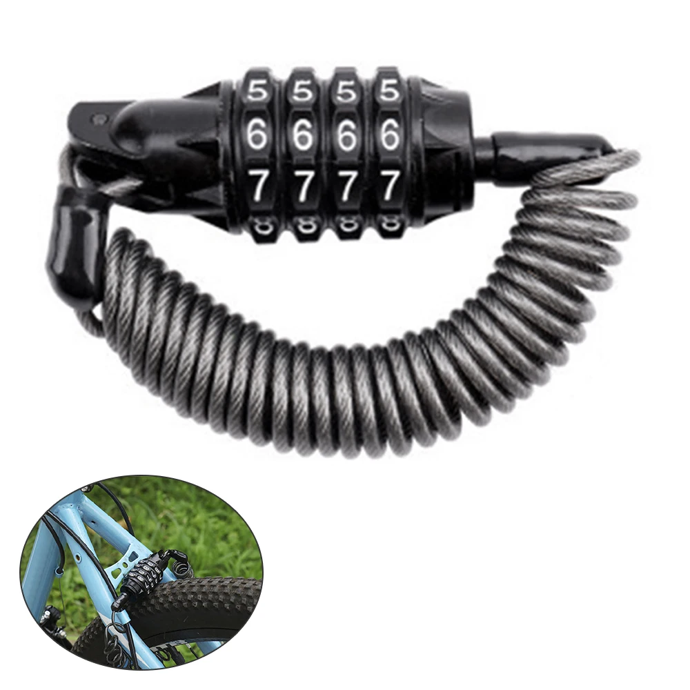 

Durable Bike Helmet Lock Motorcycle Lock Four Digit Password Combination Cycling Spring Travel Luggage Locks