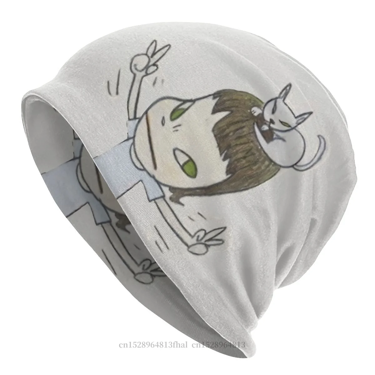 

Bonnet Hats Yoshitomo Nara Men Women's Cat On The Head Winter Warm Cap Design Skullies Beanies Caps