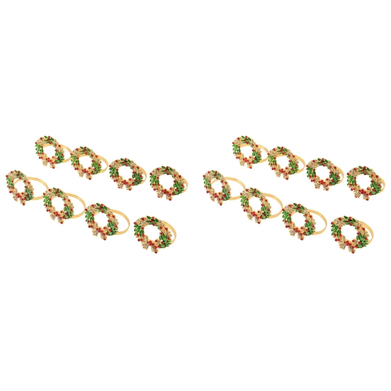 

Set Of 16 Napkin Ring Wreath Napkin Ring Holder For Xmas, Thanksgiving, Wedding, Holiday Party Table Decoration