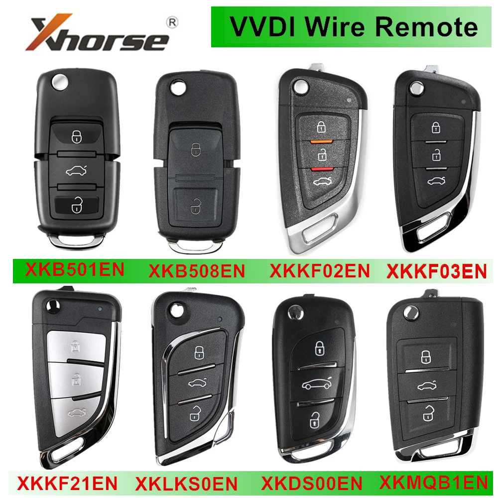 

5pcs/lot Xhorse VVDI Wire Remote Control Car Key XKB501EN XKB508EN XKKF02EN XKKF03EN XKKF21EN for VVDI Mini key Tool Max VVDI2