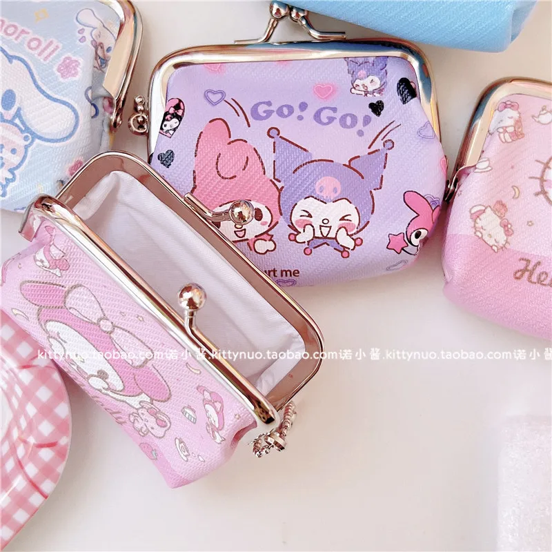 Kawaii Sanrio Anime series mymelody Cinnamoroll Kuromi cute Fashion creative smalltype take buckle Coin Purse pendant girl Gift |