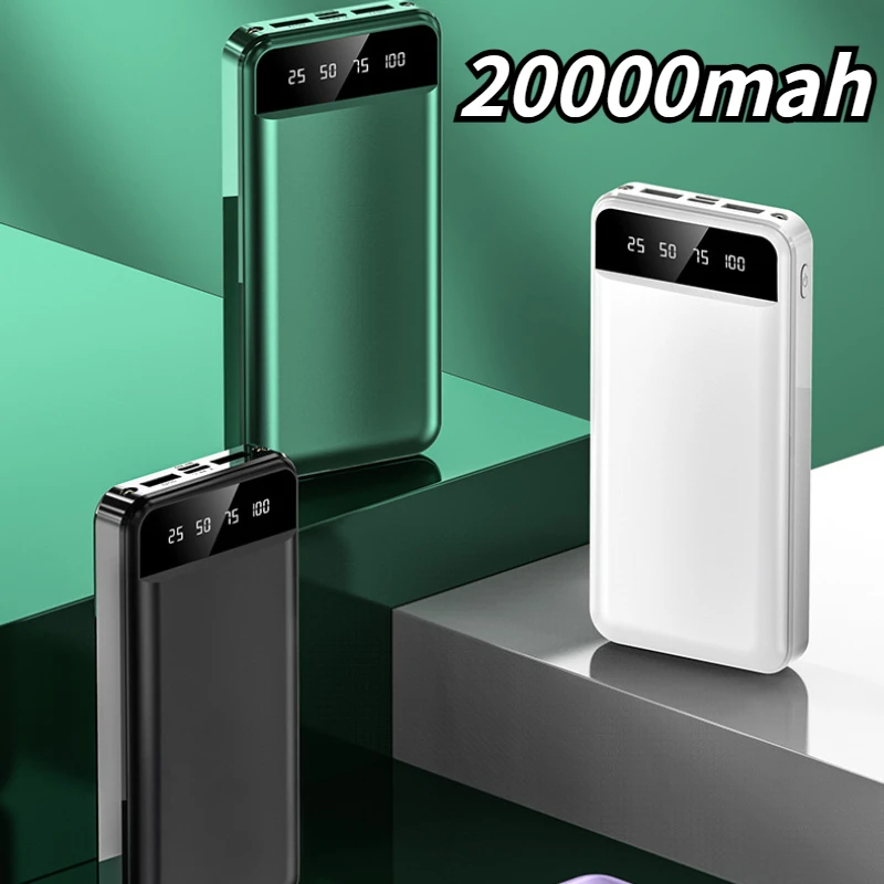 20000mAh Power Bank 5V2A Fast Charging Phone Charger Portable Digital Display Powerbank 18650 External Battery For iPhone 14 13