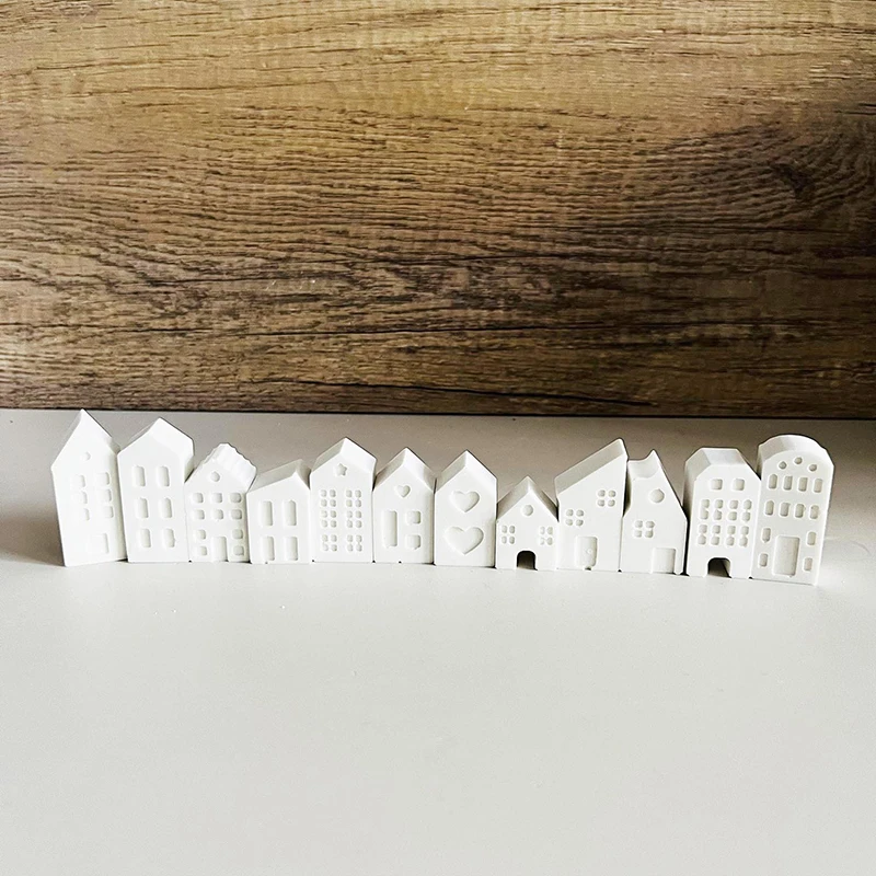 1 шт. силиконовые формы для домашних свечей с 12 отверстиями мини-домики