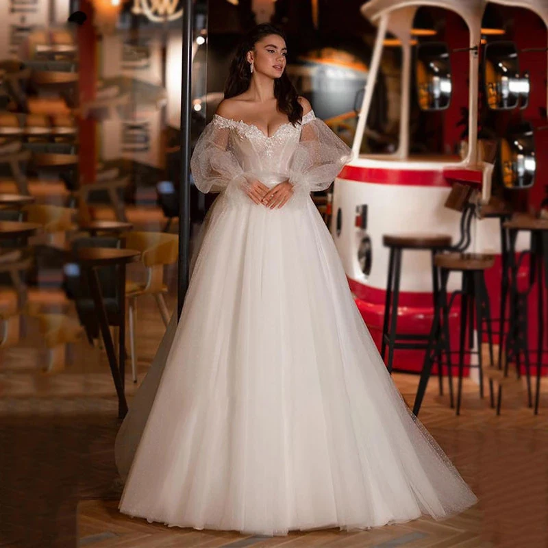 

Elegant Boho Wedding Dress A-line Scoop Neck Floor-length Appliques Lace Up Bridal Gown Custom Made For Women Vestidos De Noiva