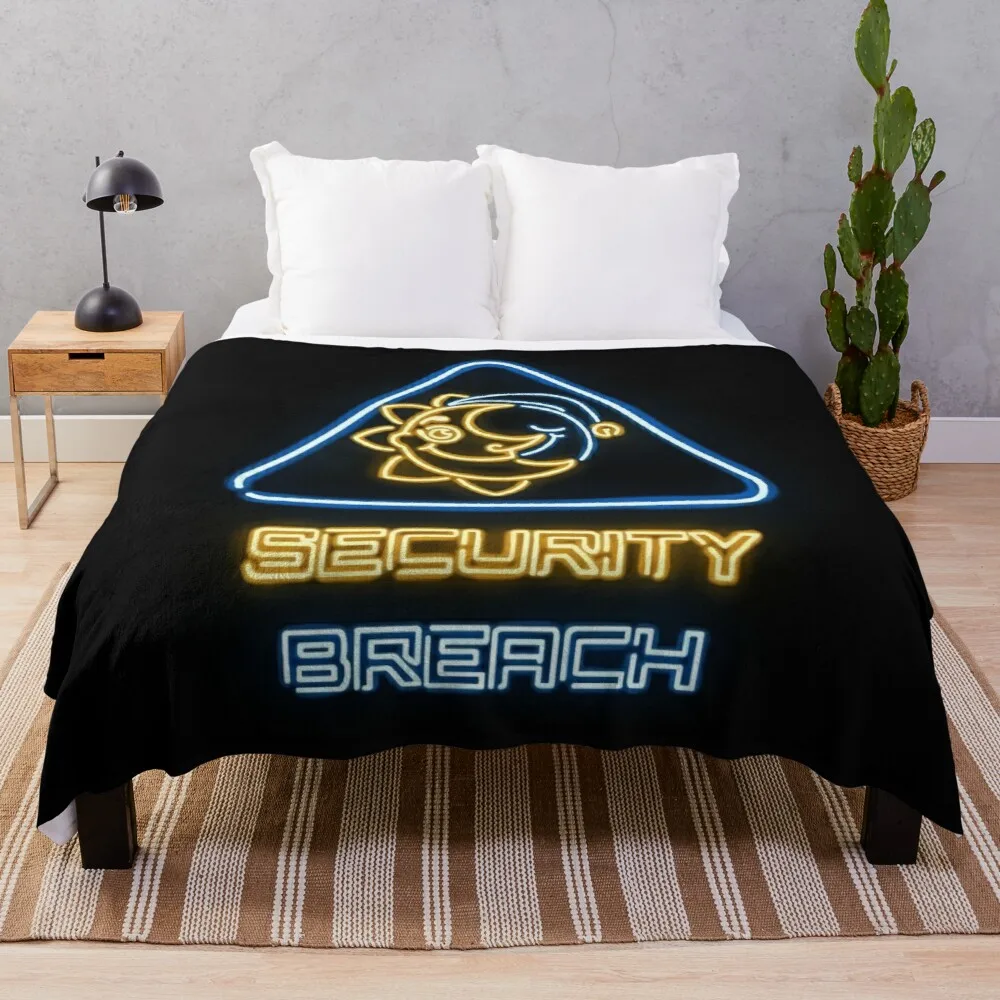 

FNAF Security Breach Neon Sign Throw Blanket Fashion Sofa Blankets Blanket With Fur Large Knitted Plaid Extra Large Blanket