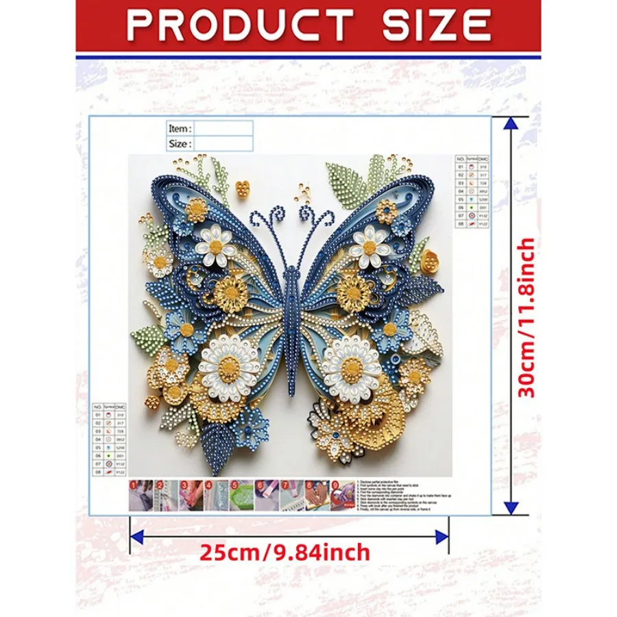 Набор Для Алмазной Живописи сделай Сам С Цветами И Бабочками Декоративная