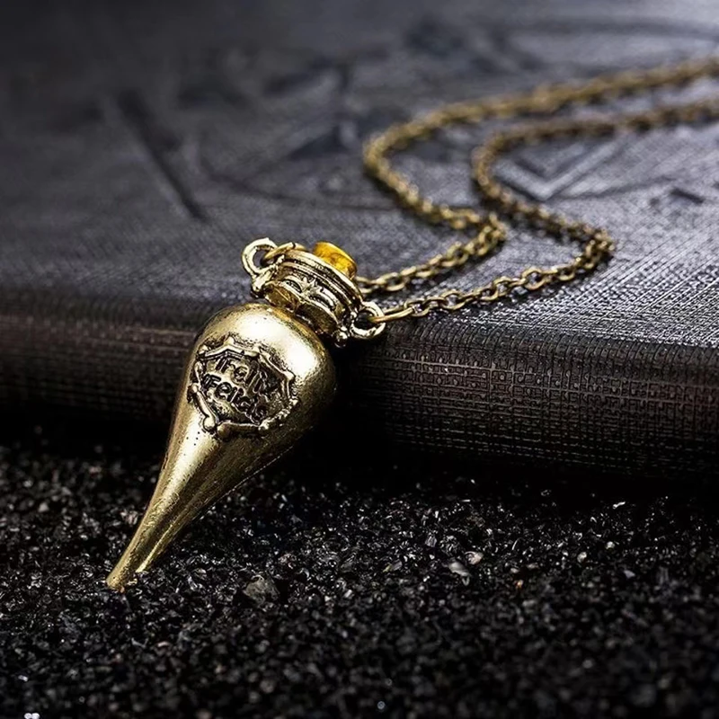 

Vintage Metal Pill Bottle Necklace Pill Container Artifact Movie Cosplay Fashion Jewelry Accessory Gifts Pendants Wizard Potion