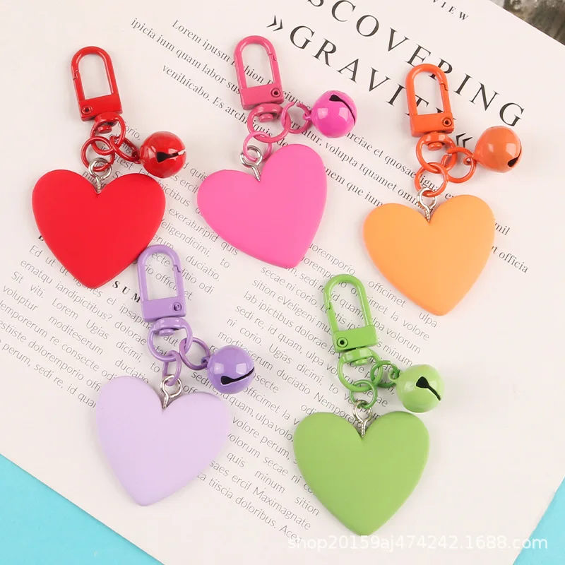 

New Bell Love Keychain Pendant DIY Cute Color Resin Love Bag Decoration