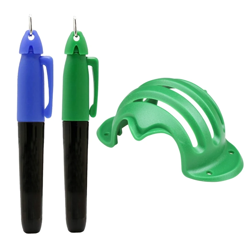 

3Pcs Golf Ball Alignment Line Marker Marks Template Draw Template Liner 180 Degree Mark Alignment Tools w/ 2 Marker Pen