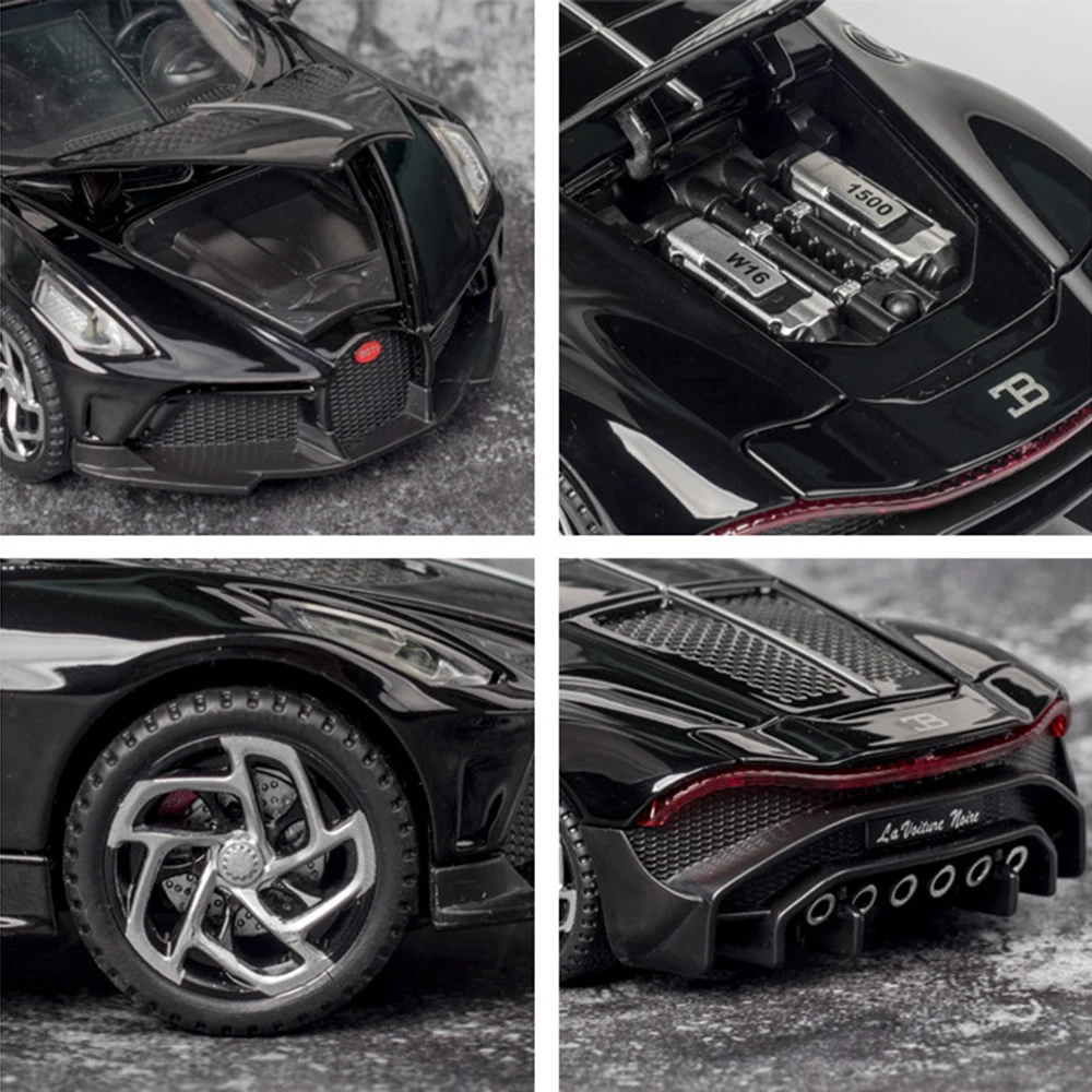 Модель спортивного автомобиля Bugatti La Voiture черная модель игрушечного литый под