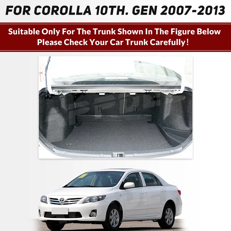 Коврик в багажник с полным покрытием для Toyota Corolla негибридный 2007-2013 12 11 10 09 08 чехол