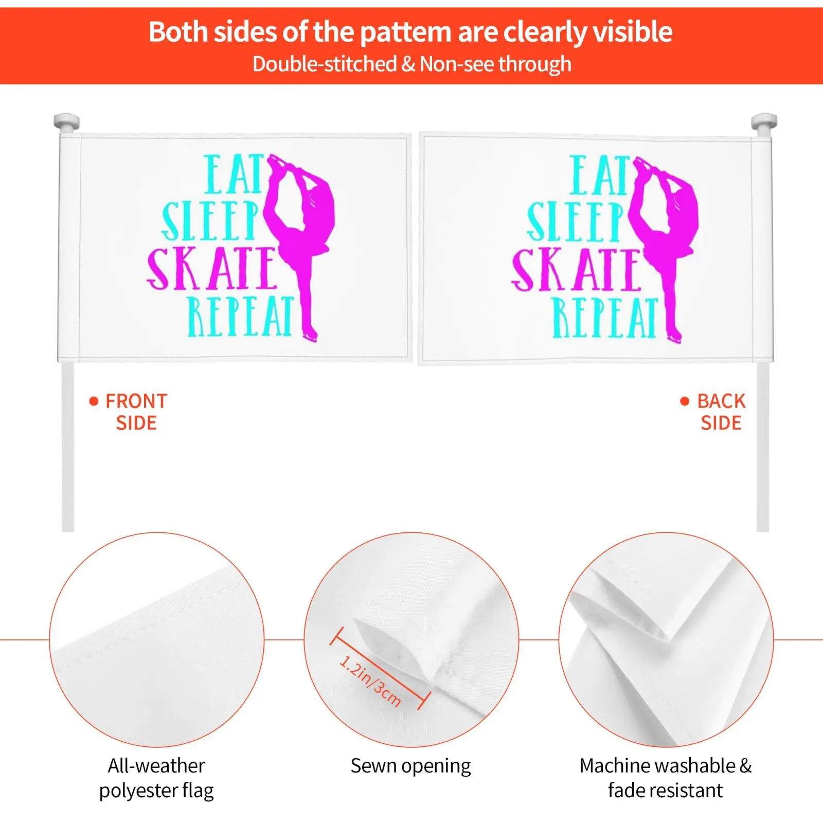 Коньки с надписью Eat Sleep забавный подарок для катания на коньках уличный декор