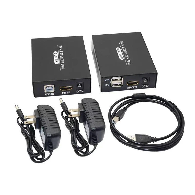 KVM-удлинитель 60M 1080P HDMI-совместим с cat5e/6 Ethernet RJ45 LAN-кабелем |