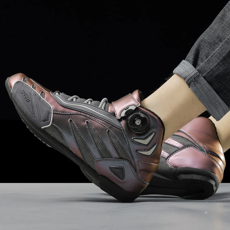 

Motorcycle Boots Men Summer New Fashion Leather Motorcycle Boots Drop Resistance Breatheable Anti-fall Rider Road Racing Boots