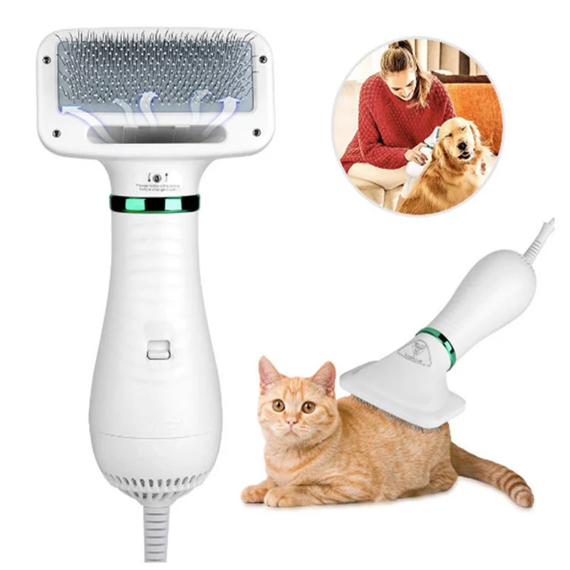 Pet Dryer Dog Hair Dryer Portable Comb Brush Adjustable Temperature Low Noise Blower Pet Grooming Tools For Small Medium Dogs