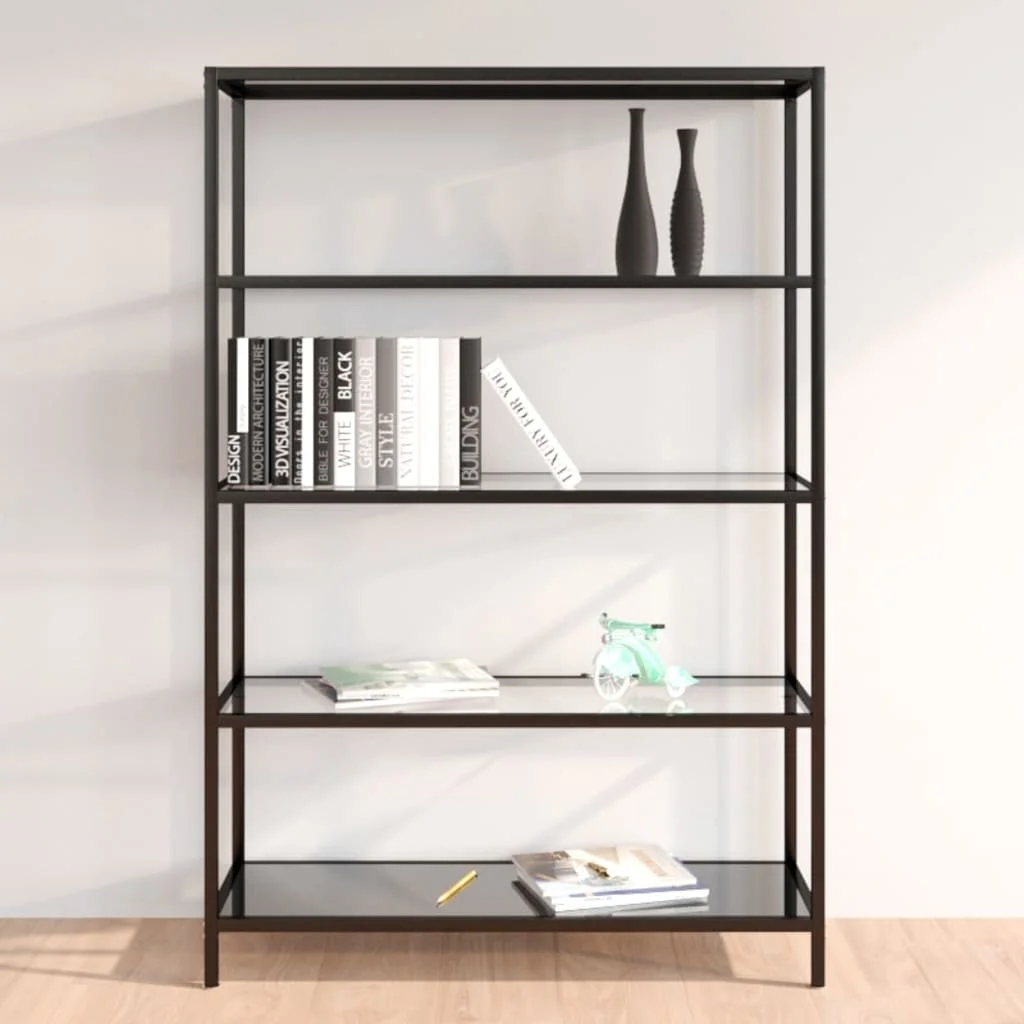 

Console Table, Tempered Glass & Steel End Table, Side Table, Bedrooms Furniture Black and Transparent 100x36x168 cm