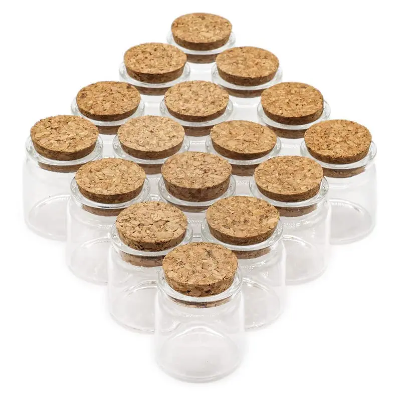 

16pcs/lot New Glass Bottle 37*40mm Test Tube Cork Stopper Mini Spice Bottles Container Small DIY Jars Vials Tiny Bottles glass