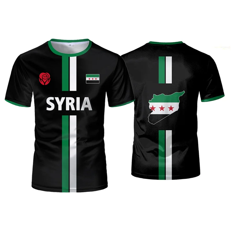 Фото Free Syria Football Jersey Men's Sports T-shirts Syrian Flag Street Oversized New T Shirt Casual Graphic Tees Tops Clothing 2025 №2