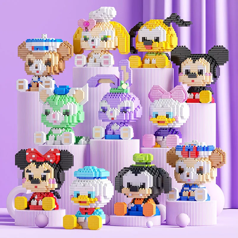 Милые куклы из мультфильма Диснея маленькие строительные блоки креативный