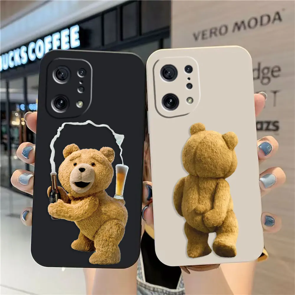 Чехол для OPPO FIND X6 X3 REALME X7 X50 RENO 2 4Z 4 6 Lite 5Z 5F 4G 5G PRO жидкий силикон мишка Т-Тедди