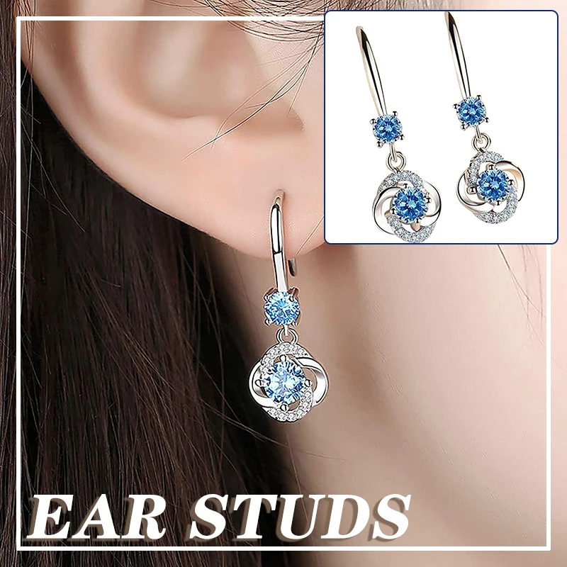 

Необычные серьги с искусственным драгоценным камнем, характерные длинные четырехлистные серьги для женщин и девушек, подарок на день Свято...